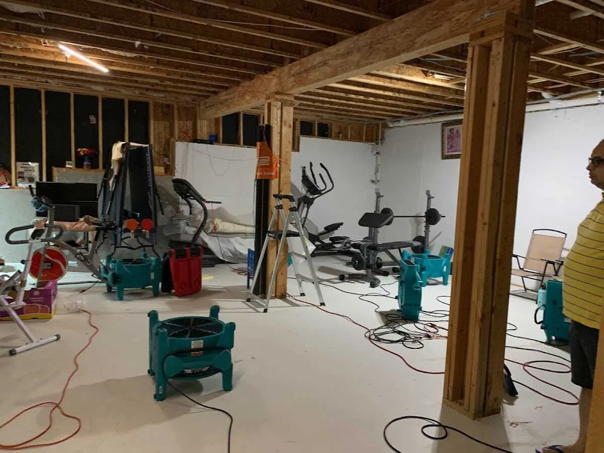 Basement drying equipment setup for Odor Removal & Deodorization in Waunakee